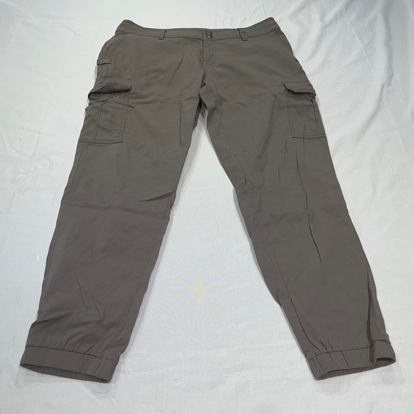 Prana Pants - Prana Women 8 Gray Brown Cargo Jogger Pants Hiking Outdoor Stretch Lightweight
